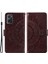 Realme 9i/oppo A36/A76 Baskılı Mandala Çiçek Pu Deri Kılıf Görüntüleme Standı Cüzdan Folio Flip Kılıf Bilek Kayışı Ile-Kahverengi (Yurt Dışından) 1