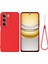 Realme 14X 5g Sıvı Silikon Kılıf Telefon Arka Kapağı El Kayışı Ile-Kırmızı (Yurt Dışından) 1