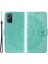 Realme 9i/oppo A36/A76 Baskılı Mandala Çiçek Pu Deri Kılıf Görüntüleme Standı Cüzdan Folio Flip Kılıf Bilek Kayışı Ile-Yeşil (Yurt Dışından) 1