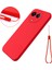 Realme C67 5g Telefon Kılıfı Sıvı Silikon Arka Kapak Bilek Kayışı Ile-Kırmızı (Yurt Dışından) 1