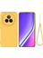 Realme P3 Pro 5g Sıvı Silikon Kılıf Telefon Arka Kapağı El Kayışı Ile-Sarı (Yurt Dışından) 1