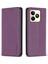 Bınfen Color BF18 Telefon Kılıfı Realme C53 (KÜRESEL)/C53 (HINDISTAN)/C51 Otomatik Emici Manyetik Deri Kapaklı Kart Tutucu-Koyu Mor (Yurt Dışından) 1