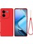 Vivo Iqoo Z9S Pro 5g/t3 Pro 5g Kılıf Sıvı Silikon Çizilmez Telefon Kılıfı El Kayışı Ile-Kırmızı (Yurt Dışından) 1
