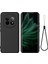 Realme P2 Pro 5g Kılıf Sıvı Silikon Telefon Arka Kapağı El Kayışı Ile-Siyah (Yurt Dışından) 1