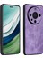 Azns Huawei Mate 60 Kılıf Çizilmez Telefon Kabuğu Baskılı Pu Deri + Tpu Telefon Arka Kapağı-Mor (Yurt Dışından) 1