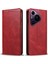 Huawei Pura 70 Pro/pura 70 Pro+Kılıf Deri Dana Dokulu Telefon Kılıfı Manyetik Emilim-Kırmızı (Yurt Dışından) 1