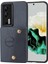 Huawei P60/P60 Pro Kickstand Kılıf Kart Tutucu Pu Deri Kaplamalı Tpu Telefon Kılıfı Araç Montaj Metal Levhası-Mavi (Yurt Dışından) 1