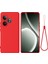 Realme Gt 6t 5g/gt 6 5g Kılıf Bilek Kayışlı Sıvı Silikon Telefon Kılıfı-Kırmızı (Yurt Dışından) 1