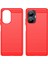 Realme C55 4g Için Karbon Fiber Dokulu Tpu Kılıf, Fırçalanmış Çizilmez Telefon Kılıfı-Kırmızı (Yurt Dışından) 3