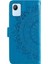 Realme C30 4g Için Mandala Çiçek Desenli Baskılı Telefon Kılıfı, Pu Deri El Kayışı Tasarımı Manyetik Düşmeye Karşı Kapak Standı Cüzdan-Mavi (Yurt Dışından) 5