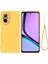 Realme C67 4g Kılıf Sıvı Silikon Fiber Astar Koruyucu Telefon Kılıfı Kayışlı-Sarı (Yurt Dışından) 1