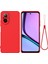 Realme C67 4g Kılıf Sıvı Silikon Fiber Astar Koruyucu Telefon Kılıfı Kayışlı-Kırmızı (Yurt Dışından) 1