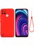 Realme C21Y (Küresel Sürüm) Için Kayışlı Yumuşak Sıvı Silikon Ince Koruyucu Darbeye Dayanıklı Kılıf - Kırmızı (Yurt Dışından) 1