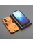 Vivo Iqoo Z7X 5g Sert Pc + Esnek Tpu Telefon Kılıfı Darbeye Dayanıklı Arka Kapak Kickstand ile - Turuncu (Yurt Dışından) 5