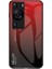 Huawei P60/P60 Pro Gradient Telefon Kılıfı Temperli Cam+Pc+Tpu Darbeye Dayanıklı Telefon Kılıfı-Gradient Kırmızı Siyah (Yurt Dışından) 1