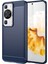 Huawei P60 Için Fırçalanmış Karbon Fiber Dokulu Telefon Kılıfı, Toz Geçirmez Tpu Telefon Kılıfı-Mavi (Yurt Dışından) 1