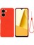 Vivo Y16 4g Telefon Kılıfı, Sıvı Silikon + Yumuşak Astar Koruyucu Arka Kapak ve Kayış-Kırmızı (Yurt Dışından) 1