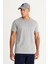 Erkek Koyu Gri Pamuklu Slim Fit Dar Kesim Bisiklet Yaka Tişört 1