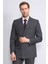 9132 Erkek Kırlangıç Yaka Slim Fit Kruvaze Takım Elbise Antrasit 1