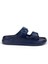 Unisex Lacivert Çift Tokalı Kaymaz Taban Ayarlanabilir Hafif Günlük Plaj Terlik 4