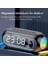Renkli LED Dijital Saat Alarm Bluetooth Hoparlör Mp3 Radyo Şarjlı Siyah 6