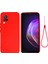 Darbeye Dayanıklı Telefon Kılıfı Hassas Kesim Düz Renk Sıvı Silikon Telefon Kılıfı Vivo V21 4g-Kırmızı Için Kullanışlı Kayışlı (Yurt Dışından) 1