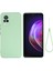Darbeye Dayanıklı Telefon Kılıfı Hassas Kesim Düz Renk Sıvı Silikon Telefon Kılıfı Vivo V21 4g-Yeşil Için Kullanışlı Kayışlı (Yurt Dışından) 1
