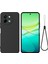 Vivo Y38 5g Kılıf Sıvı Silikon Koruyucu Telefon Kılıfı Kayışlı-Siyah (Yurt Dışından) 1