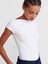 31855 Kayık Yaka T-Shirt-Beyaz 3