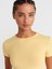 31906 Vücuda Oturan Kısa Kollu T-Shirt-Sarı 3