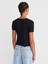 31795 Fiyonk Detaylı Kısa Kollu Kontrast T-Shirt-Siyah 2