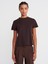 30584 Bisiklet Yaka Pamuklu T-Shirt-Koyu Kahve 1