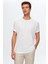 Oversize Beyaz Bisiklet Yaka %100 Pamuk T-Shirt 6HC14ORT02006 3