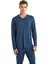 Erkek V Yaka Uzun Kol Lacivert Pijama Takım C5T3N6O04 4