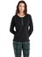 Kadın Uzun Kol Siyah %100 Pamuk Pijama Takım C7T7N4O06 4