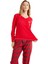 Kadın Uzun Kol Kırmızı %100 Pamuk Pijama Takım C3T2N6O15 3