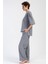 Kadın Jakarlı Kısa Kol Gri Pijama Takım C4T2N0O204 2