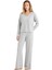 Kadın Uzun Kol Thermal V Yaka Gri Pijama Takımı C3T9N4O06 1