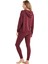 Kadın Uzun Kol Taytlı Kapüşonlu Bordo Pamuk Pijama Takım C0T4N6O15-42 4