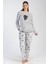 Kadın Büyük Beden Welsoft Uzun Kol Gri Pijama Takım C5T5N1O304 1