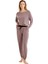 Kadın Uzun Kol Pembe Viskoz Pijama Takım C8T7N4O06 1