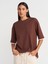 31894 Çift Görünümlü Oversize T-Shirt-Açık Kahve 1
