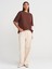 31894 Çift Görünümlü Oversize T-Shirt-Açık Kahve 4