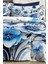 %100 Pamuk Ranforce Çeyizlik Luxury 5d Dijital Çift Kişilik Nevresim Takımı Blue 3