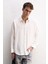 Oversıze Modal Beyaz Gömlek 3