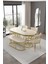 ZÜMRÜT Mutfak Masası Takımı, Salon Masası Takımı ,6 Kişilik Gold Salon Masası Takımı BENCHLİ 1