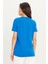 Erkek Saks Mavi %100 Pamuk Slim Fit Dar Kesim Bisiklet Yaka Tişört 9