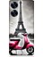 Realme C55 Uyumlu Pembe Scooter Eyfel Önü Desenli Silikon Kılıf 1