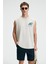 Superrıor Erkek Baskı Detaylı Bisiklet Yaka Oversize Fit Bej T-Shirt 1
