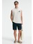 Superrıor Erkek Baskı Detaylı Bisiklet Yaka Oversize Fit Bej T-Shirt 2